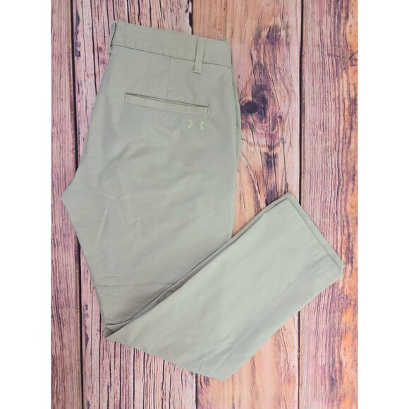Under‎ Armour Mens Khaki Stretch Fit Performance Pants 32X30 - Picture 3 of 9